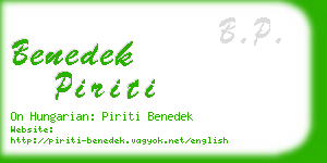 benedek piriti business card
